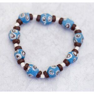 6 Inches -  Vintage Beaded Tribal Abstract Native Ethic Bracelet - C9